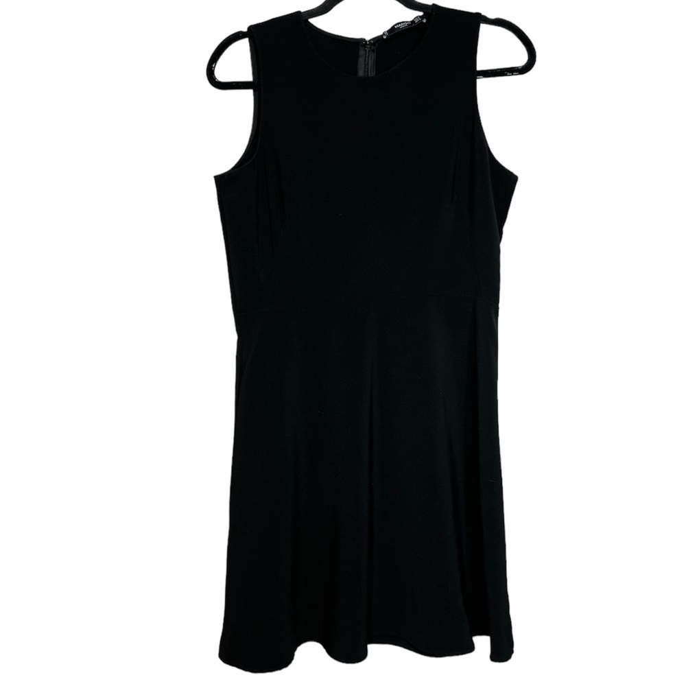 Mango Sleeveless Classic Little Black knee Length Sheath Dress, size M